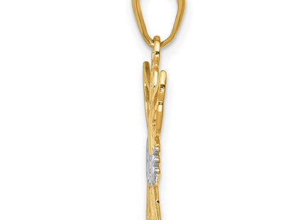 14k Yellow & Rhodium Pendants Style K3749 - Classique Jewelry Inc.