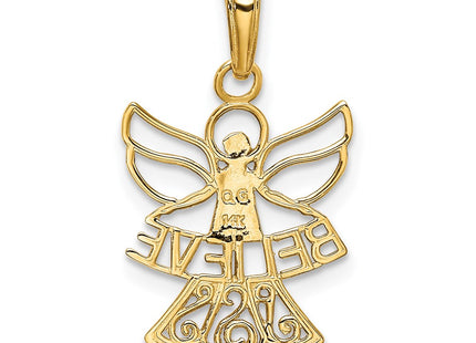 14k Yellow & Rhodium Pendants Style K3749 - Classique Jewelry Inc.