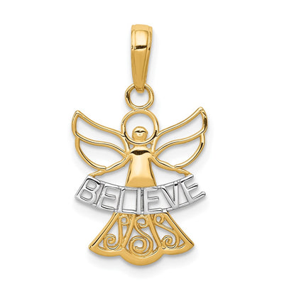 14K gold angel pendant