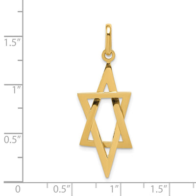 14K Elongated Star of David Pendant