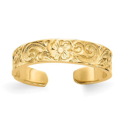 14K gold flower ring