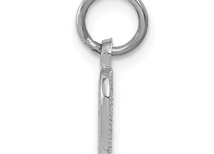 14k White Gold Cross in Heart Charm, 16 x 10mm