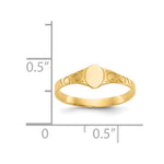 14K Polished Oval Baby Signet Ring view