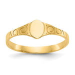14K Polished Oval Baby Signet Ring view