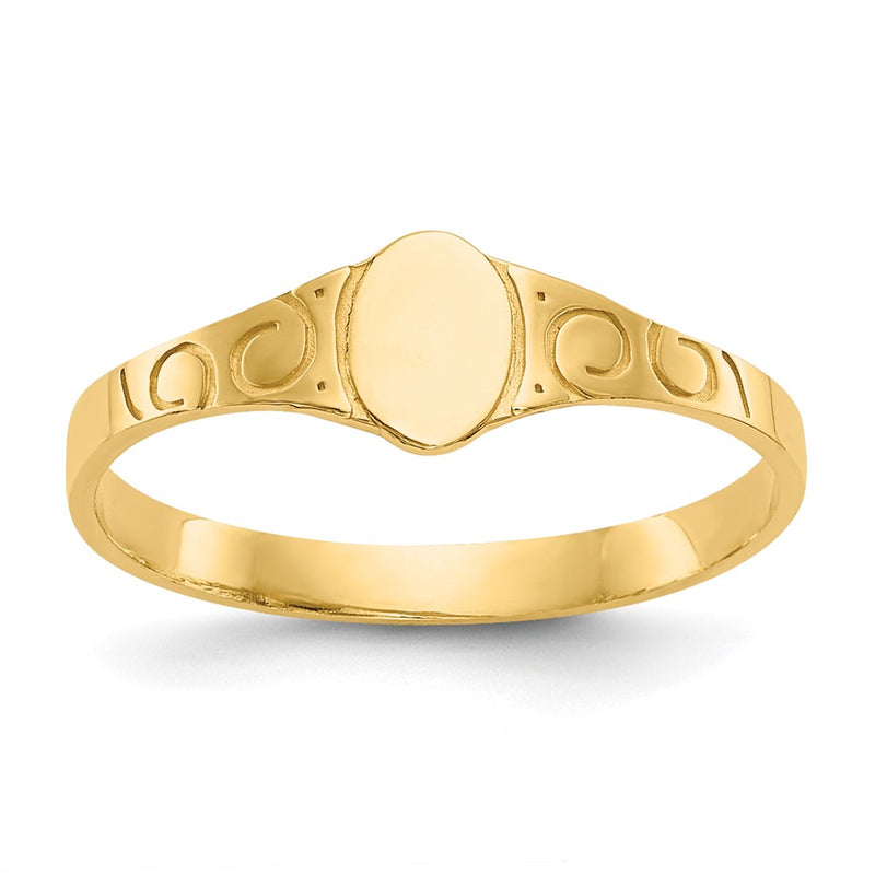 14K gold oval signet ring