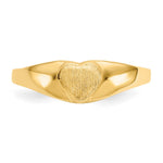 14K Satin Baby Heart Signet Ring view