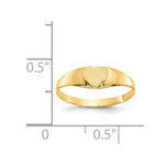 14K Satin Baby Heart Signet Ring view