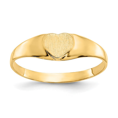 14K gold heart signet ring