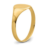 14K High Polished Oval Closed Back Baby Signet Ring view
