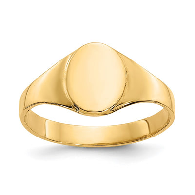 14K gold oval signet ring
