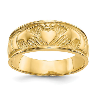 14K gold claddagh band