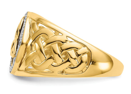 14k Yellow & Rhodium Rings Style K3857 - Classique Jewelry Inc.