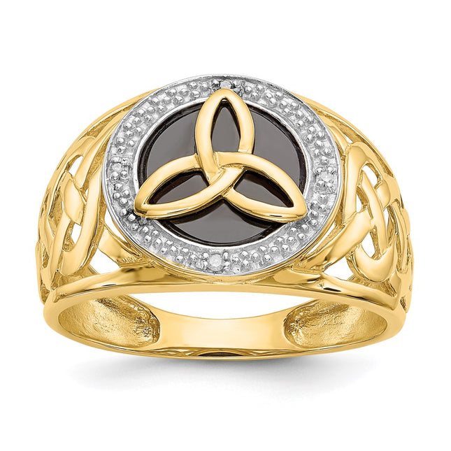 14k Yellow & Rhodium Rings Style K3857 - Classique Jewelry Inc.