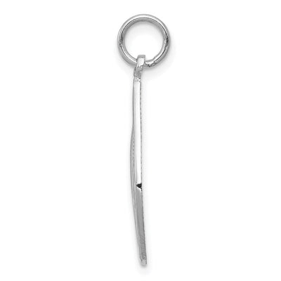 14K White Gold Cross in Heart Charm, 16 x 10mm