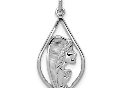 14K white gold cross charm