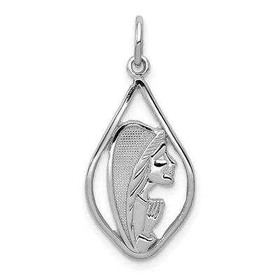 14K white gold cross charm