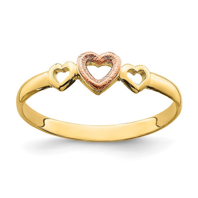 14K rose gold heart ring