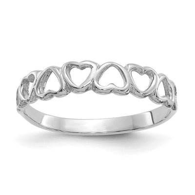 14K white gold heart ring
