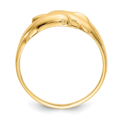 14K Double Dolphin Ring