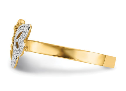 14k Yellow & Rhodium Rings Style K3933 - Classique Jewelry Inc.