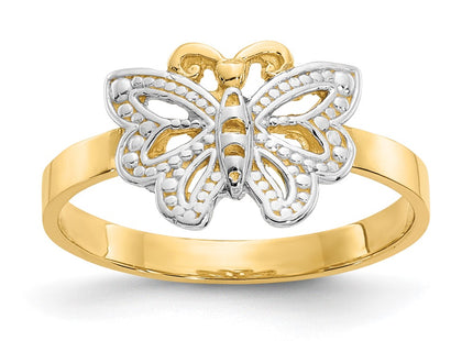 14k Yellow & Rhodium Rings Style K3933 - Classique Jewelry Inc.