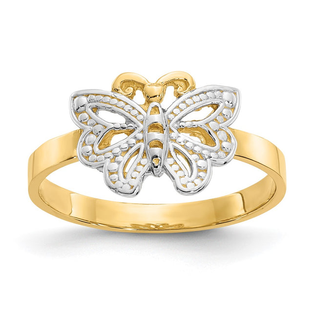 14k Yellow & Rhodium Rings Style K3933 - Classique Jewelry Inc.
