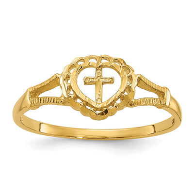 14K gold cross ring