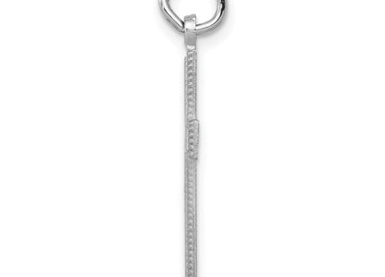 14k White Gold Diamond-cut Cross Pendant (Style K397)