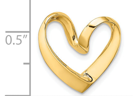14K Polished Heart Chain Slide, 20.8 x 16.6mm