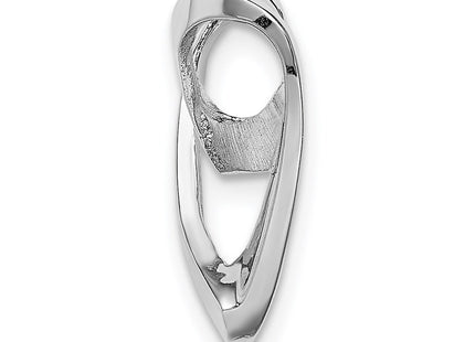 14K white gold heart chain, alternate view