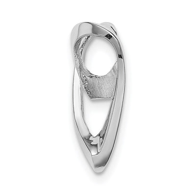 14K White Gold Polished Heart Chain Slide, 20.15 x 16.6mm