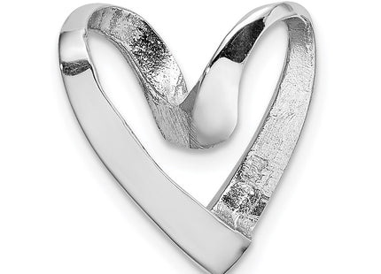14K white gold heart chain, further view