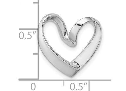 14K white gold heart chain, another view