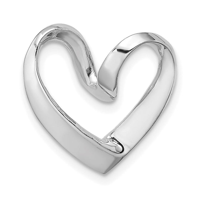 14K white gold heart chain