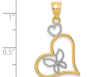 14k Yellow & Rhodium Pendants Style K3979 - Classique Jewelry Inc.