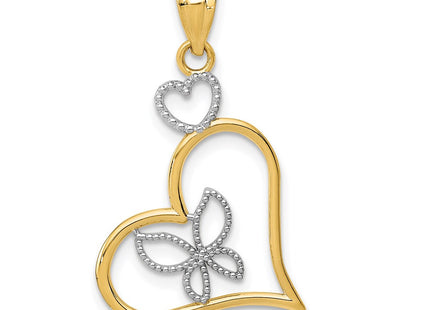 14k Yellow & Rhodium Pendants Style K3979 - Classique Jewelry Inc.