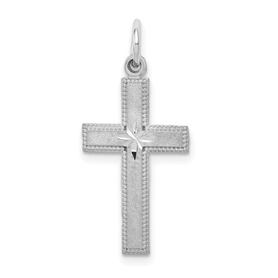 14K white gold cross pendant