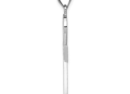 14K white gold cross pendant, alternate view