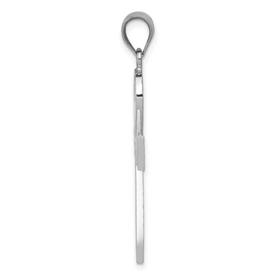 14K White Gold Ankh Cross Pendant, 39 x 19mm