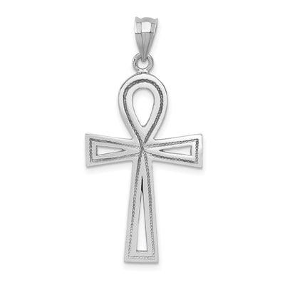 14K white gold cross pendant