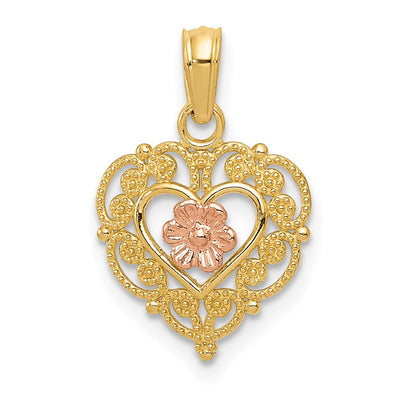 14K gold heart pendant