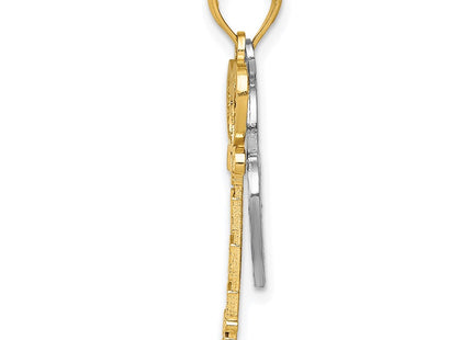 14k Yellow & Rhodium Jewelry Style K4034 - Classique Jewelry Inc.