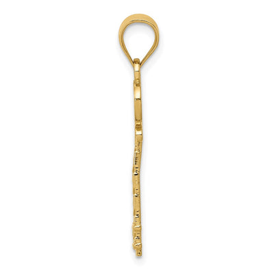 14K Diamond-cut Key Pendant