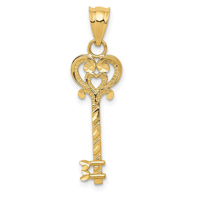 14K gold key pendant