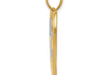 14k Yellow & Rhodium Pendants Style K4049 - Classique Jewelry Inc.