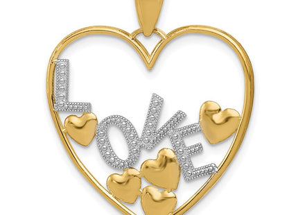 14k Yellow & Rhodium Pendants Style K4049 - Classique Jewelry Inc.