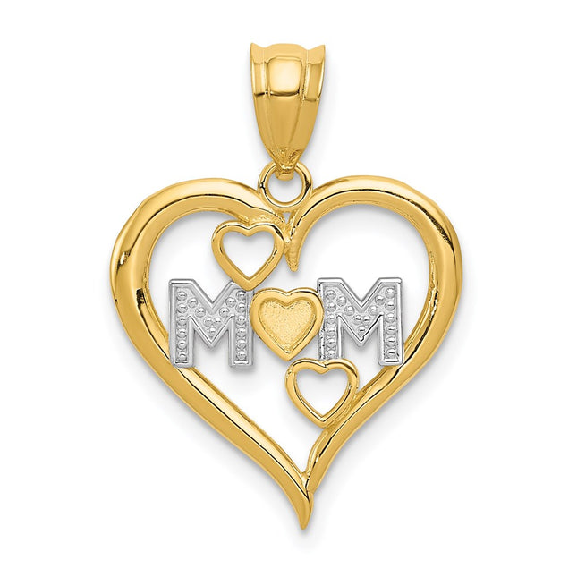 14k Yellow & Rhodium Pendants Style K4068 - Classique Jewelry Inc.