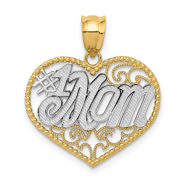 14k Yellow & Rhodium Pendants Style K4076 - Classique Jewelry Inc.