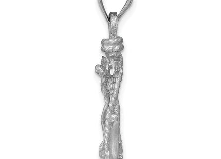 14K white gold cross pendant, alternate view