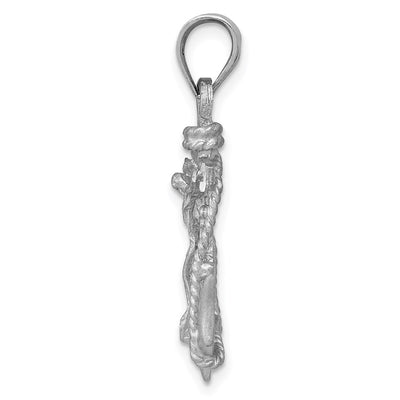 14K White Gold Mariner's Cross Pendant, 31 x 22mm